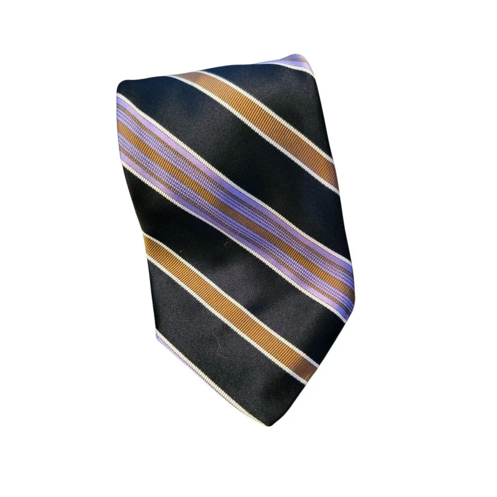 Robert Talbott Best of Class Silk Striped Tie Lavender‎ Tan Black Men 58